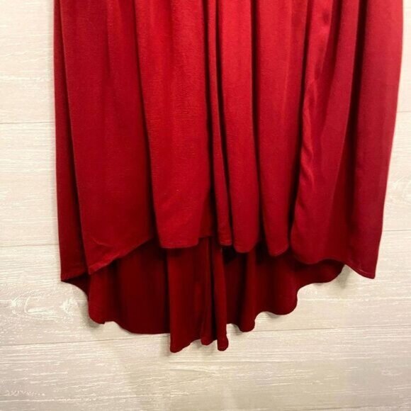 Alya Maroon Lace Short‎ Sleeve Hi Low Mid Dress Small - Picture 4 of 5